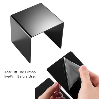 Chuangdi 2 Sets Acrylic Display Risers, Product Stand, Jewelry Display Riser Shelf Showcase Fixtures for Dessert Cupcake Candy Figure Treat Action Showcase(Black,Medium Set) - color: Black, size: Medium Set