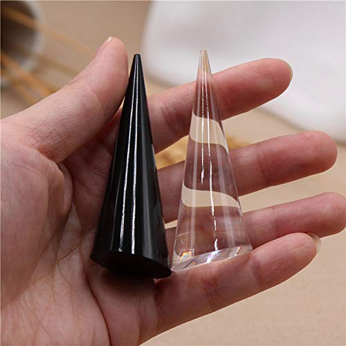 Luzen 2Pcs Acrylic Jewelry Ring Holder - Cone Shape Single Ring Display Stand, Clear
