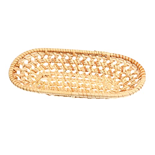 Rattan Woven Tray Decorative Food Serving Plate for Towels Storage Basket for Home Decor Photography Prop Versatile Rattan Decor Basket