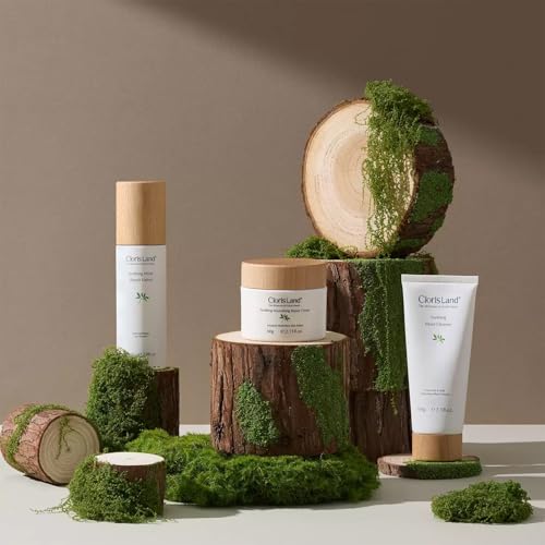 14PCS Product Photography Props：Natural Forest Wood Photography Props with Imitation Moss- Small Items Photo Props for Jewelry Cosmetics Perfume
