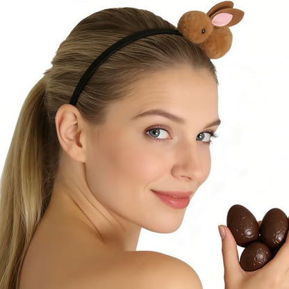 Pvoiue Easter Bunny Headband - Cute Plush Rabbit Hair Band for Women - color: Brown