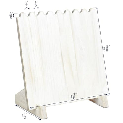Ikee Design Set of 2 Wood Necklace Jewelry Display Stand for 8 Necklaces, Necklace Display Holder Organizer, Wash White Color - color: Wash White