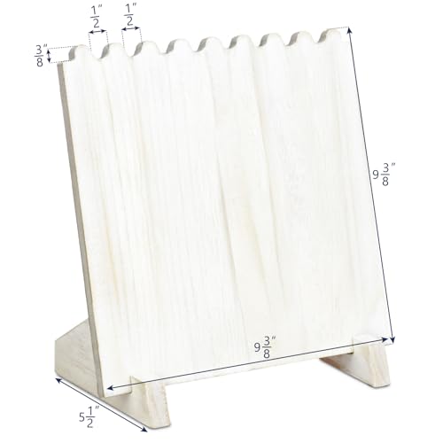 Ikee Design Set of 2 Wood Necklace Jewelry Display Stand for 8 Necklaces, Necklace Display Holder Organizer, Wash White Color - color: Wash White