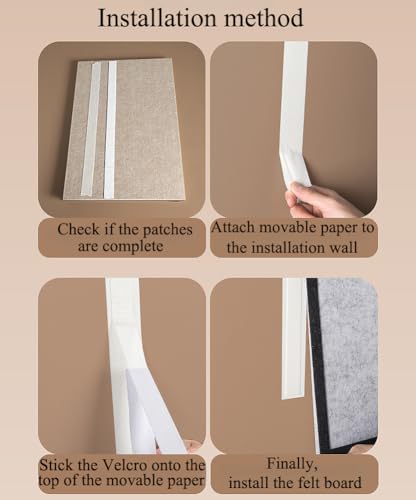 Self Adhesive Felt Bulletin Board,Round Edges Wall Panels for Office Bedroom Living Room,0.35" Thick Foldable Bulletin Boards,Boho Arch Photos Board (Light Camel,31.5×19.69inch) - color: Light Camel, size: 31.5×19.69inch