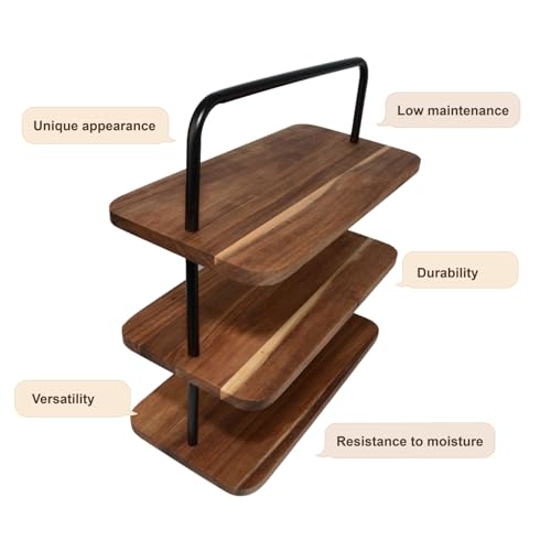 Acacia Wooden Cupcake Display Riser Stand Three Tiered Essential Oil Risers Display Candle Perfume Stand Small Chees Party Decor Dessert Table Display Set 3 Layers