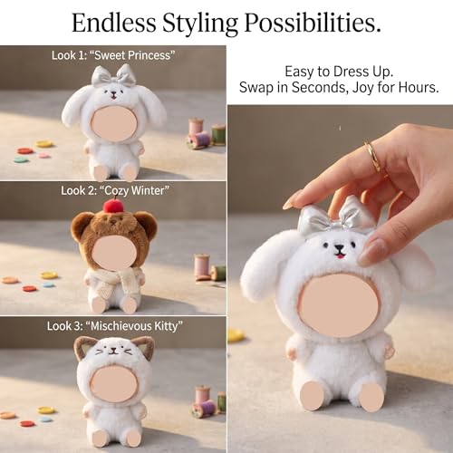 Compatible with Labubu 3PCS Headband Set Plush Animal Theme Photo Props Headwear Accessories Display Outfit (Style 1)