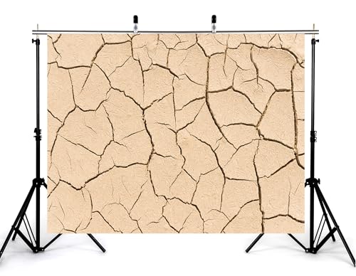 10x8ft Dry Cracked Earth Backdrop Beige Cracked Mud Photography Background for Party Neutral Tone Shoot Wall Decorations Tapestry Photo Booth Props - size: 10x8ft