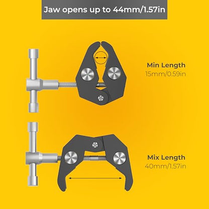 REFLEX CAMERA Super Clamp with 1/4" and 3/8" Thread Ideal Magic arm clamp with Rotary Handle for Photography, Tripod, Lights, Umberellas, DSLR Cameras, Shelves, Rods, Light Stands - Fully Adjustable