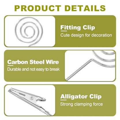 PATIKIL 5PCS Metal Alligator Clamp, 1 Set Round Multi-Functional Alligator Clip Bracelet Helper Tool Memo Note Photos Place Cards Clip Holder, Silver - color: Silver
