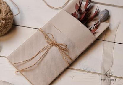 Moyes Home Beige Disposable Dinner Napkins with Pocket - Linen-Feel Pre-Folded Cloth-Like Paper Napkins for Silverware, Weddings, Dinner Parties, 16x16 in, Pack of 50 - color: Beige