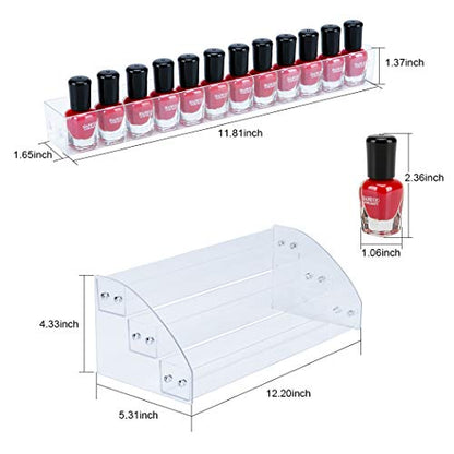 KINGROW Nail Polish Organizer Holder Rack 3 Layers Acrylic Display Rack Eyeglasses Shelf Essential Oils Ink Storage Holds Up to 48 (Fit 1-2oz Bottles) - size: 3 Layers