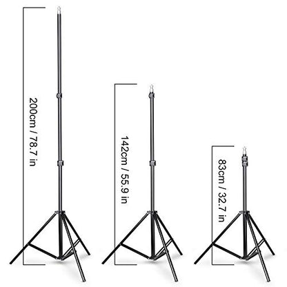 Slow Dolphin Photo Background Support System with Backdrop Stand Kit, 100% Pure Cotton Muslin 6.5 Ft x 10 Ft Chromakey Green Screen Backdrop, Clamp, Carry Bag for Photography Video Studio