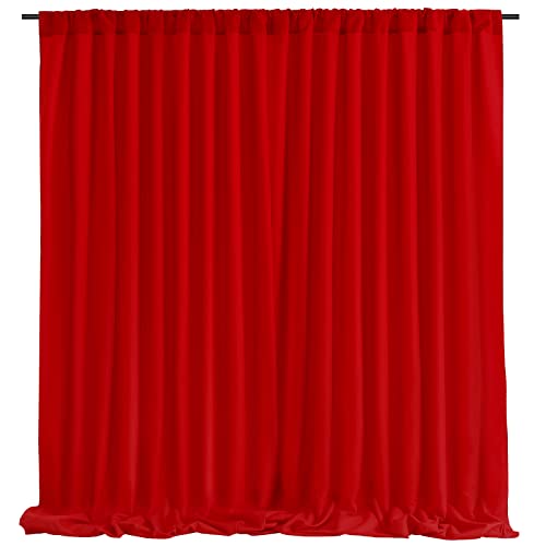 Red Backdrop Curtains 2 Panels 5ft x 10ft Polyester Photo Backdrop Drapes for Wedding Christmas Party Decorations - color: Red, size: 2 Panels 5ft X 10ft