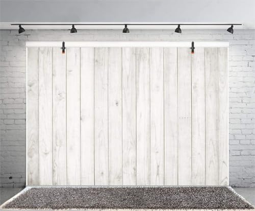Yeele 7x5ft Vintage Wood Backdrop Retro Rustic White and Gray Wooden Floor Background for Photography Kids Adult Photo Booth Video Shoot Vinyl Studio Props