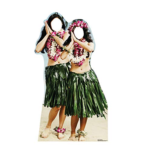 Cardboard People Hawaiian Hula Girls Stand-in Life Size Cardboard Cutout Standup - color: Hawaiian Hula Girls