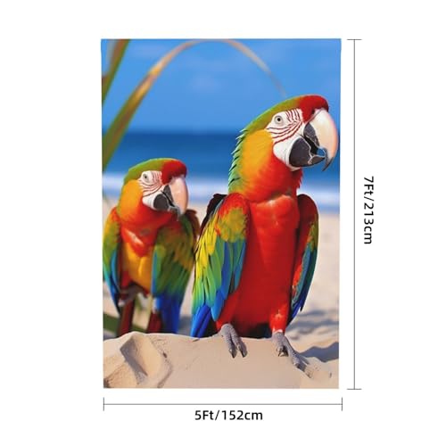 Beach Parrots Backdrop Background for Photography 5x7ft Photobooth Professional Photo Backdrop Curtains Video Photography Studio Photo Backgrounds Banner Booth Background Screen Parties - color: Beach Parrots