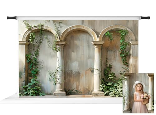 Kate Spring Plants Backdrop for Photography Vintage Arch Wall Background Photo Fabric Studio Props 10x6.5ft - size: 10x6.5ft