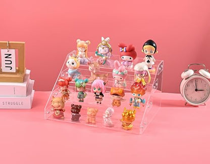 AISIDERK 12" Acrylic Riser Display Stands - 4 Tier Clear Acrylic Display Shelf, Double Sided Usable, Makeup Organizer Perfume Organizer, Acrylic Shelves for Funko Pop Figures , Cupcake, Candy Food