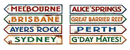 Beistle 8 Piece Paper Australian Street Sign Cut Outs Wall Décor Australia Day G'Day Mate Aussie Party Supplies - size: 3.75" x 23.75", style: Australian Street Sign Cutouts (8 Pack)
