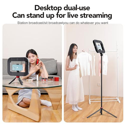 Phone Ring Light with 80" Tall Tripod Stand Built-in 8000mAh Battery Handheld Smartphone Photo Selfie Video Rig Lights 2700K-6500K for Tiktok, YouTube, Video Recording, Filmmaking, Vloging