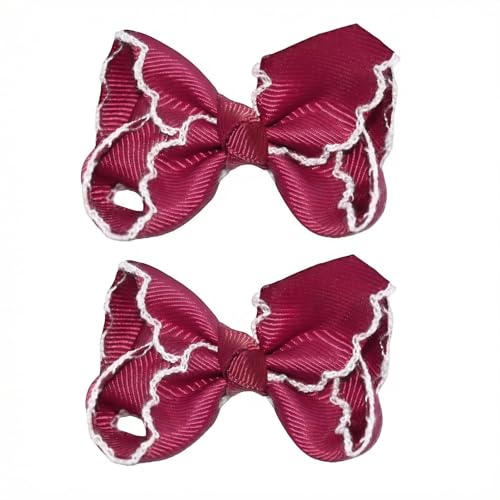 3 Inch Hair Bows for Girls Alligator Clips Grosgrain Ribbon Solid Color Hair Accessories for Little Teen Toddler Girls Kids (Maroon) - color: Maroon