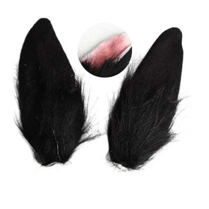 Easter Bunny Ears Hair Clips Rabbit Ear Headwear for Halloween Carnival Party Black White One Size - color: Black White