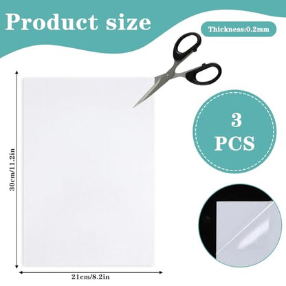 3Pcs Light Diffuser Sheet - 8.3x11.8 Inches Light Diffuser Film Adhesive Panel Stickers for Soften Ceiling Light, LED Downlight, Spotlight LED Panel, Track Light