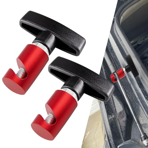 Pack-2 Car Hood Prop Rod, Durable Anti-Slip Vehicle Engine Hood Support Rod Retainer, Aluminum Alloy Engine Hood Pillar Fixing Tool, Universal Automotive Lifting Rod Anti-Pinch Device (Red)