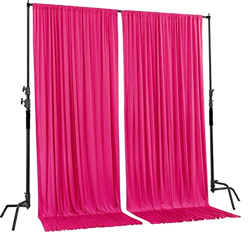 AK TRADING CO. 10 feet x 8 feet IFR Polyester Backdrop Drapes Curtains Panels with Rod Pockets - Wedding Ceremony Party Home Window Decorations - Fuschia - color: Fuschia, size: 10 ft x 8 ft