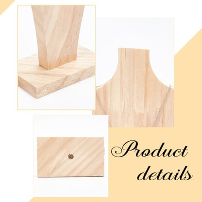 Wooden Bust Necklace Display Stands Chain Holder Jewellery Stand Mannequin for Women Hanging Pendants Chains Natural Wood Jewellery Stand Necklace Organiser Boutiques Exhibition