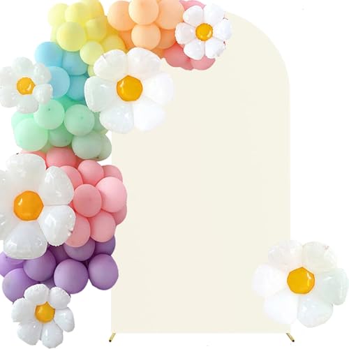 HAINARverS Wedding Arch Cover 7.2FT Spandex Fitted Stretchy Arch Stand Covers,2 Sided Round Top Chiara Backdrop Cover for Birthday Party Ceremony Banquet Baby Shower Arch Decoration(Ivory) - color: Ivory, size: 7.2FT