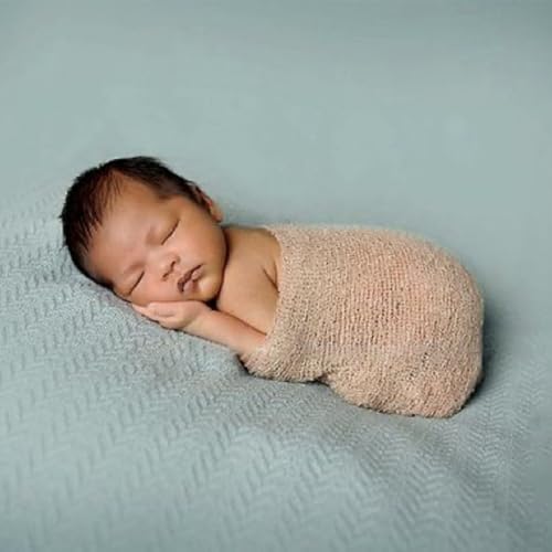 Newborn Photography Props Stretch Newborn Photography Wrap Blanket for Baby Boys Girls Posing Photo Shoot Props - color: Beige