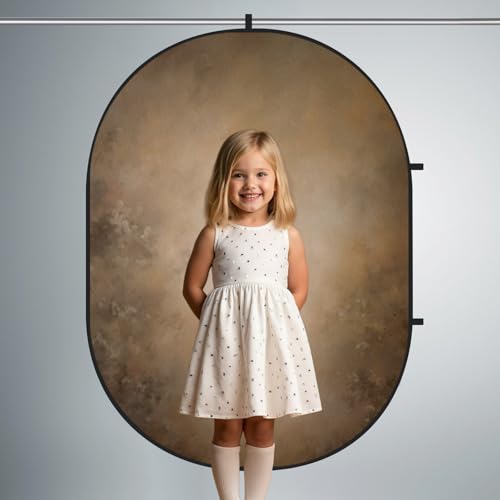 Kate Collapsible Backdrop Brown Blue Pop Up Background Portable for Headshot and Portrait Photography, Video, 5x6.5ft - color: CB06