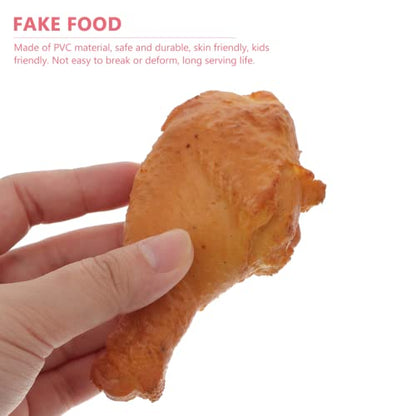 Toddmomy Fake Cooked Fried Chicken Leg Model Realistic Artificial Food Prop 3.93X2.20X1.57In for Home Kitchen Display Photography and Halloween Decor