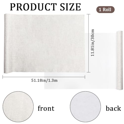 CRASPIRE Book Cloth for Book Binding 51 x 11.8in Grey Fabric Surface Paper Backed A3-A8 Linen Bookcover Album Scrapbooking Archival DIY Covering Protector Bookcloth Bookbinding Supplies - color: Gray