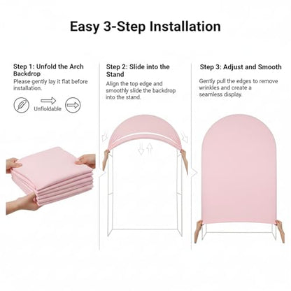 Double Sided 7.2FT Pink Arch Backdrop Cover Spandex Fitted Stretchy Arch Covers for Wedding Birthday Party Bridal Baby Shower Ceremony - color: Pink, size: 7.2FT
