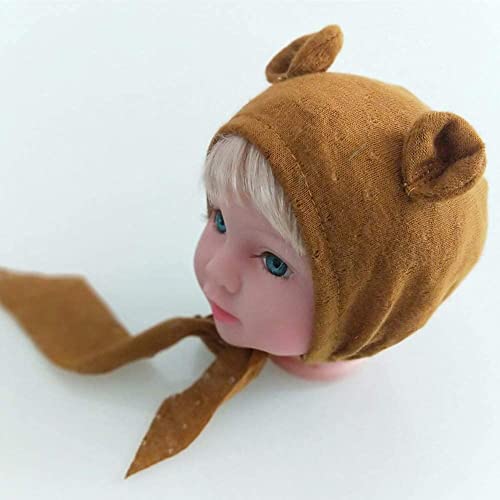 Newborn Baby Boy Girl Photography Props Bow Wrap, Posing Aid, Hat and Blanket Set of 4 Pcs - color: Ginger Yellow