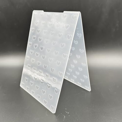 A6 Size Plastic Embossing Folder Valentine's Day Love Heart Card Background Paper Crafts Plastic Textured Impressions for Card Making Scrapbooking