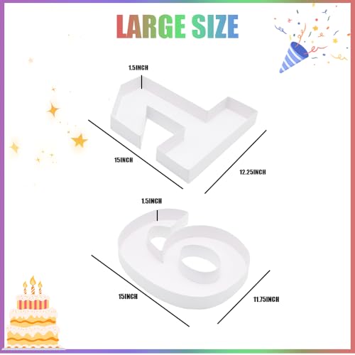 Charcuterie Cardboard Number Fillable Shaped Treat Decorative Box Anniversary Birthday Table Centerpiece (16 Style, 15inch) - size: 15inch, style: 16 Style