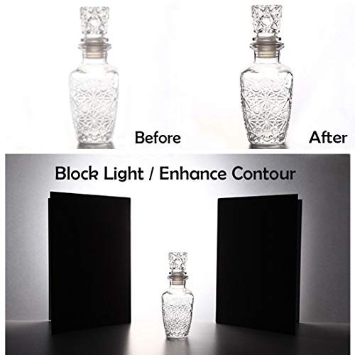 Meking 12" x 8" Light Reflector, 3 in 1 Photography Reflector Cardboard, Folding Light Diffuser Board for Food and Product Photography Lighting- Black, Silver and White - size: 1Pcs A4 Black Silver White