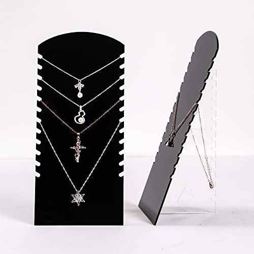 Coward 2Pcs/Set Acrylic Jewelry Organizer Rack, Necklace Holder Display Stand For Show(Acrylic Black) - color: Acrylic Black