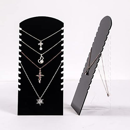 Coward 2Pcs/Set Acrylic Jewelry Organizer Rack, Necklace Holder Display Stand For Show(Acrylic Black) - color: Acrylic Black