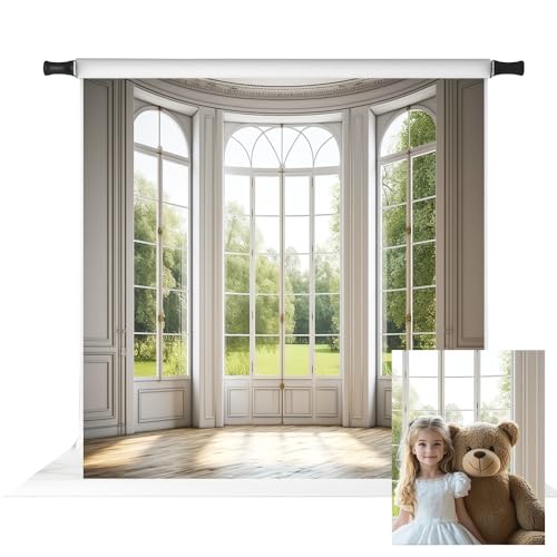 Kate 8x8ft Spring Panel Windows Scenery Backdrop for Photography Indoor White Panel Windows Background Photo Studio Props - size: 8x8ft