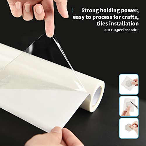 Art3d Adhesive Tile Setting Mat, Double-Sided Tape Sheet for Crafts, Arts, DIY Projects, 12in. X 360in. Damage-Free, Residue-Free - size: 12in. X 360in.