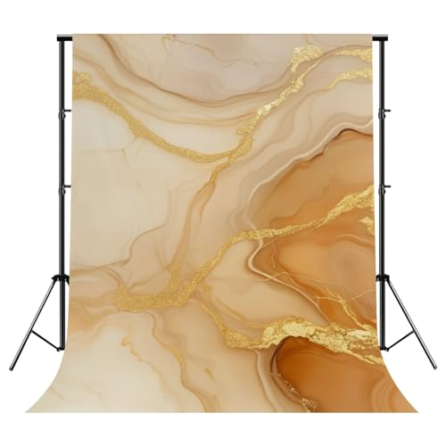 Photography Backdrops Abstract Beige Gold Marble Fluid Art Design 8x10FT Photo Backdrop Photography Background for Portrait Photo Party Decor Video Studio Props Photoshoot - color: Multi5