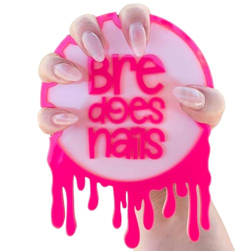 Custom Nail Photo Props, Acrylic Nail Picture Props Personalized Logo Nail Tech Decor Plate Nailfie Disk with Social Media Salon Nail Display Stand Nail Polish Display Gifts for Nail Artist - color: Design 3