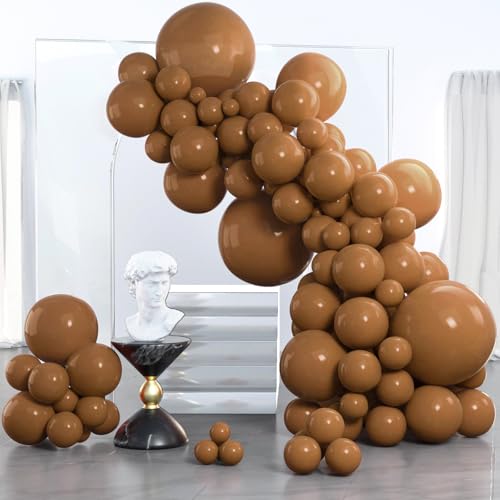 PartyWoo Brown Balloons 85 pcs Different Sizes of 18 12 10 5 Inch Boho Neutral Coffee Dark Brown Balloon Arch Kit Garland for Wedding Baby Shower Gender Reveal Birthday Party Decorations Brown-F09 - color: Brown-f09