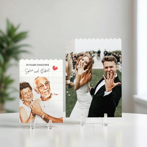 NAZENTI Personalized Building Brick Photo Block, Customized Photo Block Gifts for Couples, Picture Blocks for Wedding, Family, or Friends,Valentine’s Day, Gifts for Valentine 2026 Women Men Design 11 - color: Design 11