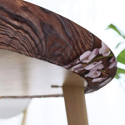 Wood Texture Background Oval Tablecloth Fitted Elastic Edge with Waterproof Wipeable Table Cover Party and Conference Room Usage, Fits 42"x60" Oval Tables, Style147 - color: Wood Texture -17, size: 42" x 60" (Oval)