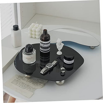 IMIKEYA Photography Background Tray for Aromatherapy Products Black Photo Prop Reflective Display Sturdy Easy to Clean